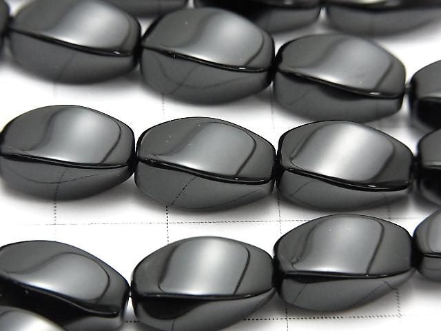 縞瑪瑙刻面刻面扭珠 12x8x8公釐 半串或一串珠子 (約15英吋/36公分)