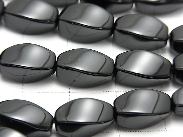 1strand $8.79! Onyx  Rice 4Faceted Faceted Twist 12x6x6mm 1strand beads (aprx.15inch/36cm)