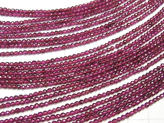 [Video] High quality Brazilian Garnet AAA Faceted Round 2mm 1strand beads (aprx.15inch / 38cm)