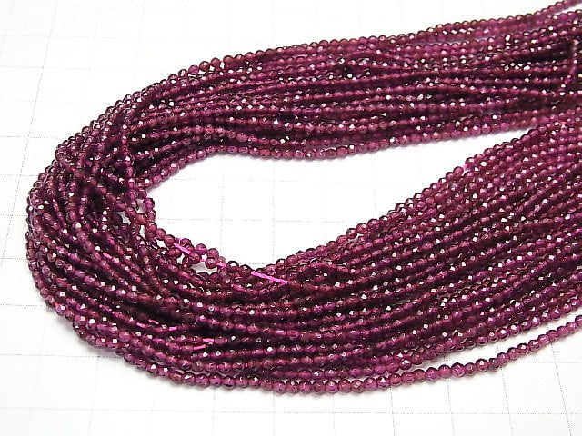 [Video] High quality Brazilian Garnet AAA Faceted Round 2mm 1strand beads (aprx.15inch / 38cm)