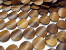 Wood Beads Twist Coin 25x25x5mm 1strand beads (aprx.15inch/36cm)