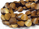 Wood Beads Twist Coin 25x25x5mm 1strand beads (aprx.15inch/36cm)