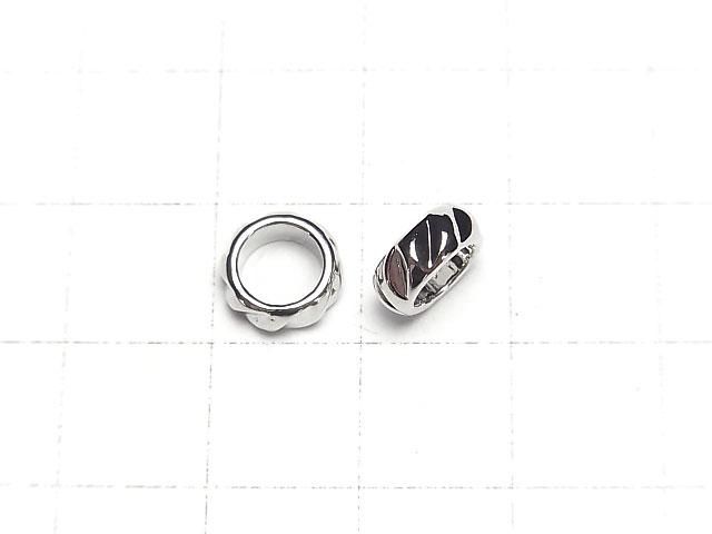 Metal Rondelle Parts, 8x8x3.5mm, Silver, 10pcs