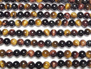 [Video] Tiger's Eye AA++ 3-color mix Round 6mm 1strand beads (aprx.15inch/37cm)