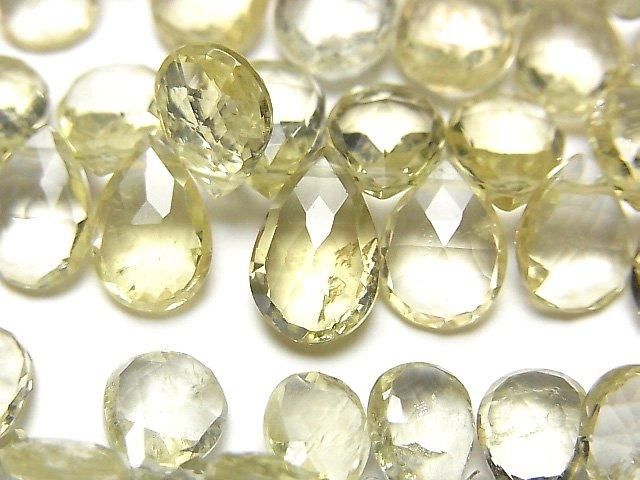 [Video]High Quality Heliodor AAA- Pear shape Faceted Briolette half or 1strand beads (aprx.6inch/15cm)