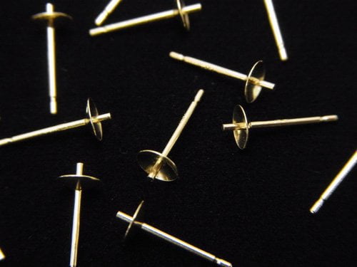 [K14 Yellow Gold] Direct Connected Earthtuds Earrings [2.25mm][3mm][4mm]1pair - !