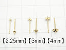 [K14 Yellow Gold] Direct Connected Earthtuds Earrings [2.25mm][3mm][4mm]1pair - !