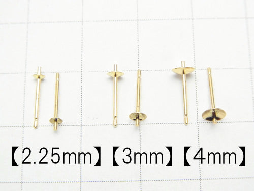 [K14 Yellow Gold] Direct Earstuds Earrings [2.25mm][3mm][4mm]1pair - !