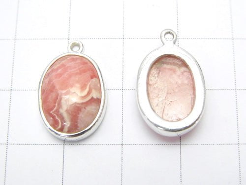 1pc $19.99! Argentina Rhodochrosite AAA - AA ++ Bezel Setting Oval 15 x 11 mm Silver 925 1 pc