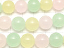 1strand $6.79! Pastel Mix Jade Round 12mm NO.2 1strand beads (aprx.15inch / 37cm)