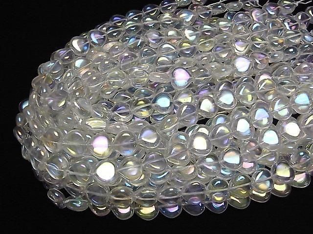 [Video] Aqua Crystal Vertical Hole Heart 14x14mm Half or 1-Strand Beads (approx. 15 inches/37 cm)