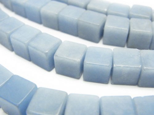 Angelite, Cube Gemstone Beads