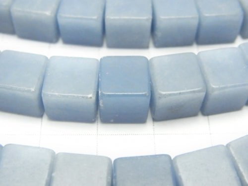 Angelite AAA--AA++ Cube 8x8x8mm half or 1strand beads (aprx.15inch/38cm)