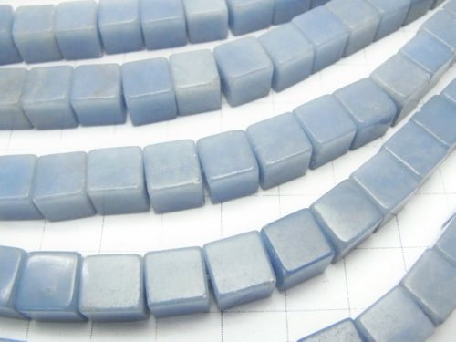 Angelite AAA--AA++ Cube 8x8x8mm half or 1strand beads (aprx.15inch/38cm)