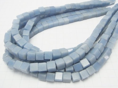 Angelite AAA--AA++ Cube 8x8x8mm half or 1strand beads (aprx.15inch/38cm)