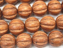 Bayon Wood Beads Carved Round 15mm 1strand beads (aprx.15inch/37cm)
