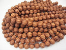 Bayon Wood Beads Carved Round 15mm 1strand beads (aprx.15inch/37cm)