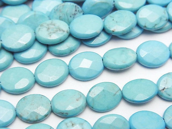 [Video]Magnesite Turquoise Faceted Oval 10x8mm 1strand beads (aprx.15inch/37cm)