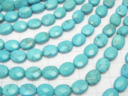 1strand $6.79! Magnesite Turquoise  Faceted Oval 10x8x4mm 1strand beads (aprx.15inch/37cm)
