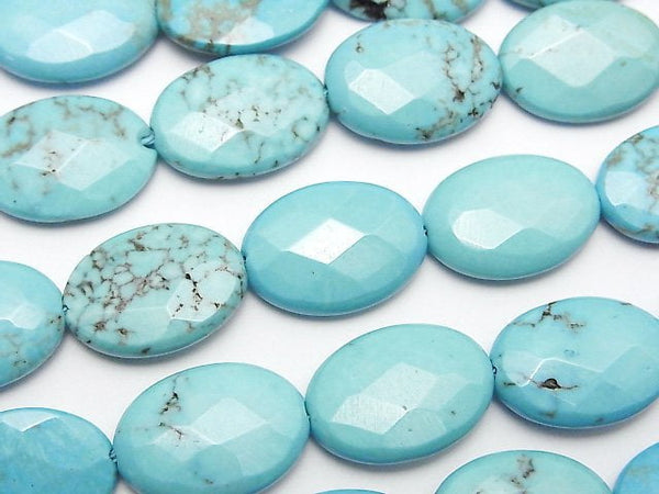 [Video]Magnesite Turquoise Faceted Oval 18x13mm 1strand beads (aprx.15inch/37cm)