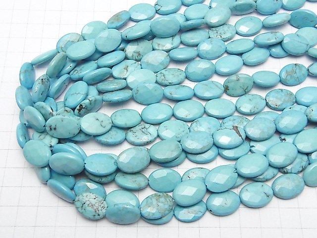 [Video] Magnesite Turquoise Faceted Oval 18x13mm 1-strand beads (approx. 14inch/35cm)