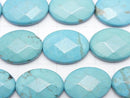 [Video]Magnesite Turquoise Faceted Oval 25x18mm 1strand beads (aprx.15inch/37cm)