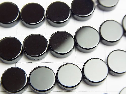 [Video] Onyx Flat Coin 8x8mm 1strand beads (aprx.15inch/37cm)