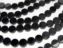 Onyx  Flat Coin 10x10x4mm half or 1strand beads (aprx.15inch/37cm)
