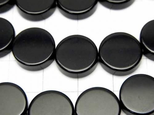 縞瑪瑙扁平硬幣形 12x12mm 半串或一串珠子 (約 15 英吋/36 公分)