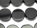 Onyx  Flat Coin 16x16mm half or 1strand beads (aprx.15inch/36cm)