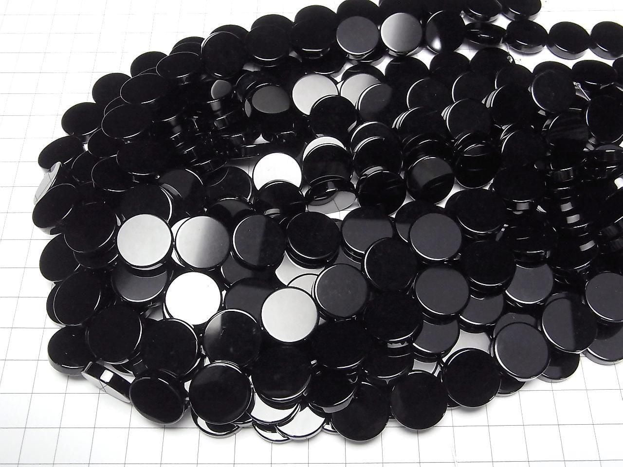 瑪瑙扁平硬幣珠 16x16mm 半串或 1 串（約 15 英寸/36 公分）