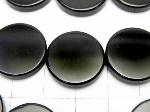 Onyx  Flat Coin 18x18mm half or 1strand beads (aprx.15inch/36cm)