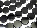 Onyx  Flat Coin 18x18mm half or 1strand beads (aprx.15inch/36cm)