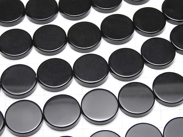 [Video] Onyx  Flat Coin 20x20mm half or 1strand beads (aprx.15inch/36cm)