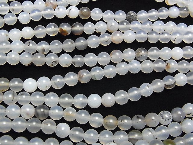 [Video] Dendrite Agate Round 6mm 1strand beads (aprx.15inch/36cm)