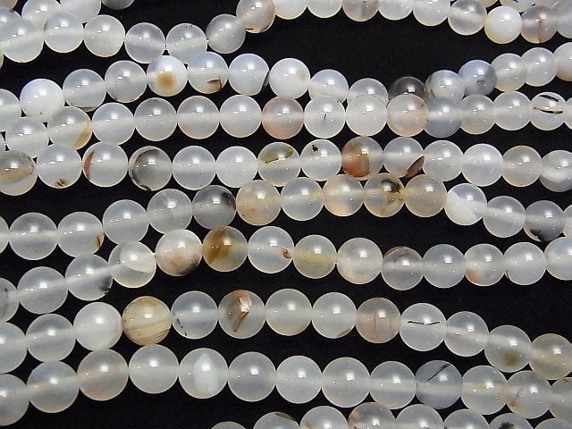 [Video] Dendrite Agate Round 8mm 1strand beads (aprx.15inch / 37cm)