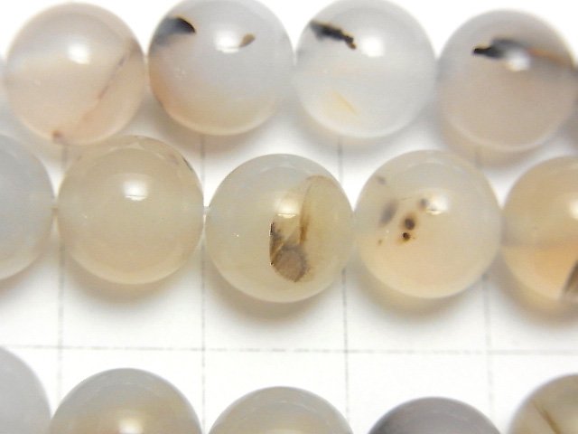 [Video] Dendrite Agate Round 10mm 1strand beads (aprx.15inch / 37cm)