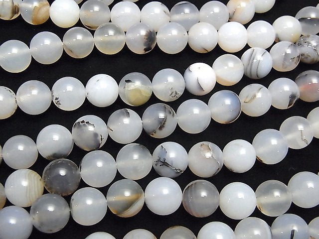 [Video] Dendrite Agate Round 10mm 1strand beads (aprx.15inch / 37cm)