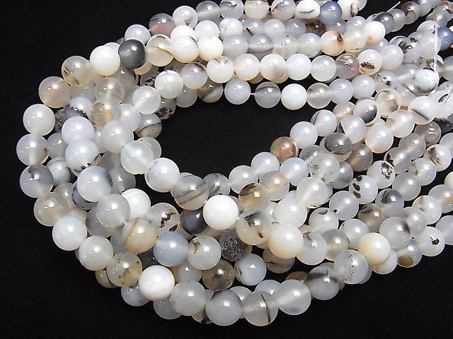 [Video] Dendrite Agate Round 10mm 1strand beads (aprx.15inch / 37cm)