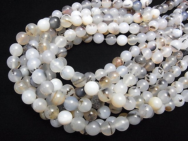 [Video] Dendrite Agate Round 10mm 1strand beads (aprx.15inch / 37cm)