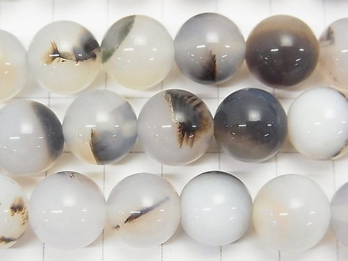 Dendrite Agate Round 12mm 1strand beads (aprx.15inch/37cm)