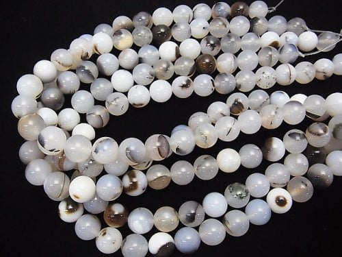 Dendrite Agate Round 12mm 1strand beads (aprx.15inch/37cm)