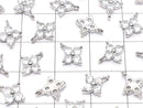 Metal parts CZ charm flower 9x8mm silver color 3pcs