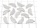 Metal Parts Charm Leaf with CZ 13 x 5.5 Silver Color 3 pcs $3.79!
