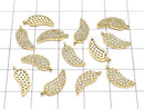 Charm leaf with Metal Parts CZ 13 x 5.5 gold color 3 pcs $3.79!