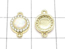 Metal parts Joint parts 12.5x8mm Kyoto Opal & CZ Gold color 1pc