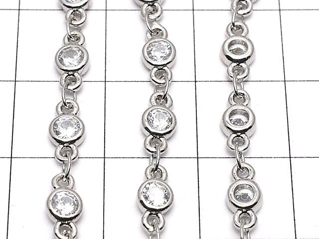 Chain silver color with metal Parts CZBrilliant Cut 20 cm $1.19!