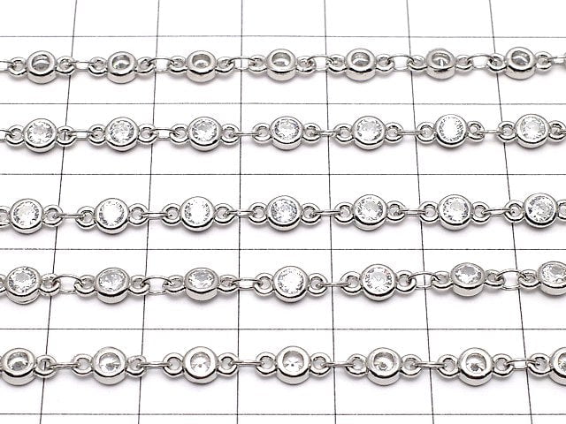 Chain silver color with metal Parts CZBrilliant Cut 20 cm $1.19!