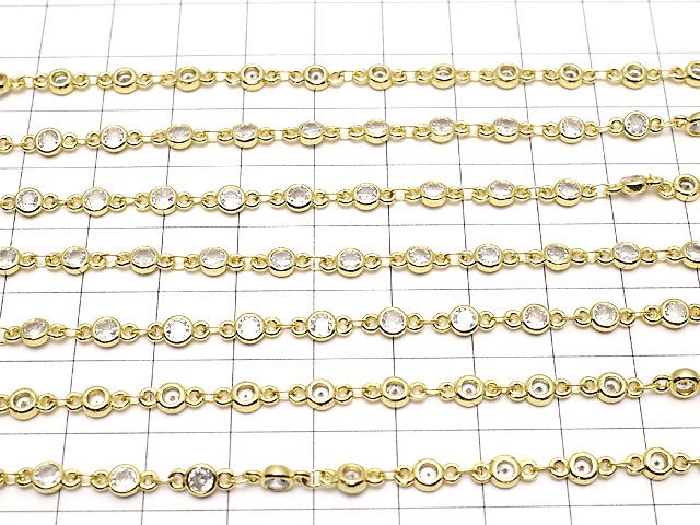 Metal Parts CZBrilliant Chain with Cut chain gold color 20cm $1.19!