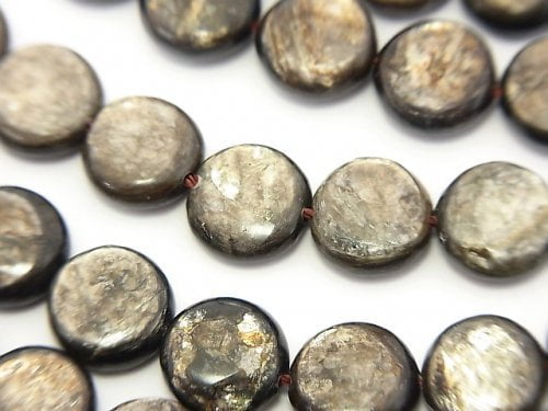 Moscovite  Coin 10x10x4mm half or 1strand beads (aprx.15inch/36cm)